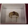 Image 1 : RING - 10KT YELLOW GOLD WITH SOLITAIRE .24CT OVAL FACETED GARNET GEMSTONE - BAZEL-SET - INCLUDES CER