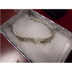 BRACELET - 1/4" CHAINLINK DESIGN - STAMPED 925 WITH SAFTEY CHAIN