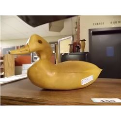 HAND CRAFTED CARVED DUCK - MAKERS MARK ON BASE