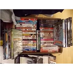 BOX OF APPROX 50 DVD'S