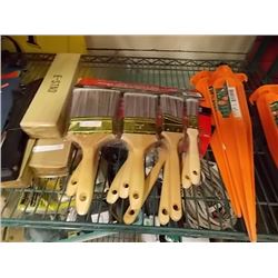 NEW PAINT BRUSHES - 4 PC PKG - RED WITH POLY WRAP