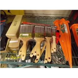 NEW PAINT BRUSHES - 4 PC PKG - RED WITH POLY WRAP