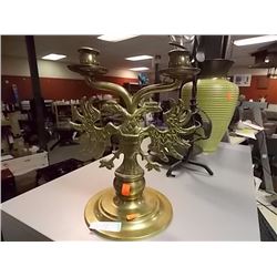 VERY HEAVY BRASS CANDELABRA