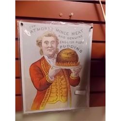 VINTAGE METAL SIGN -"ATMORE'S MINCE MEAT"