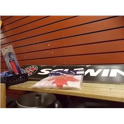 SHELF LOT - PANS, SIGN & FLAG