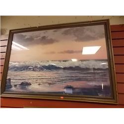 LARGE FRAMED PICTURE - OCEAN -FRANK HURT