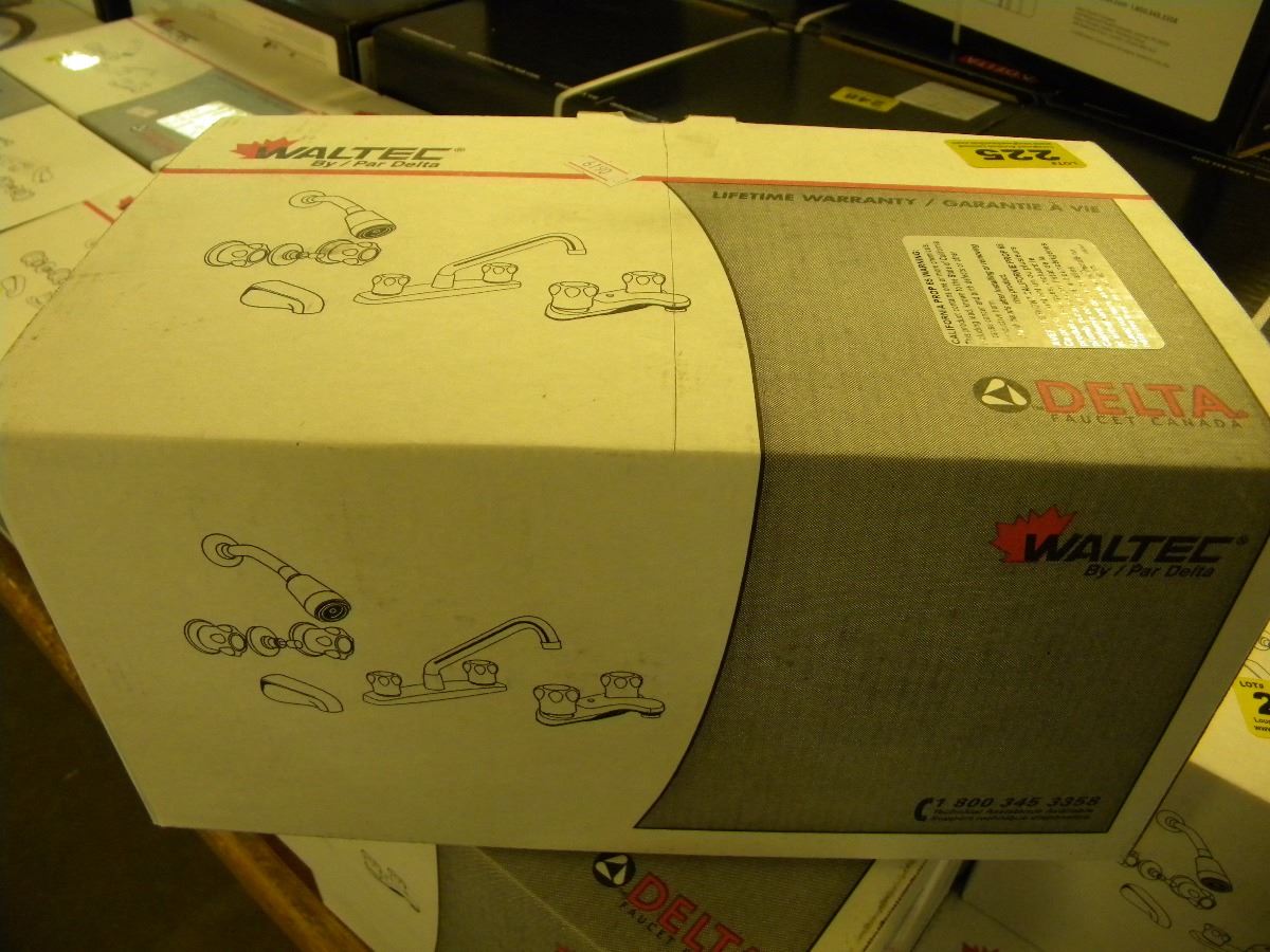 NEW WALTEC 2 HANDLE COMPRESSSION FACE MOUNT TUB/SHOWER FAUCET SET