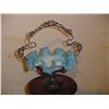 Image 1 : Large Victorian Blue Trimmed Ruffled Bowl
