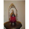 Image 1 : Cranberry Glass Pickle Cast Complete With Tongs