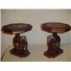 Image 1 : 2 Inlaid Carved Elephant Tables