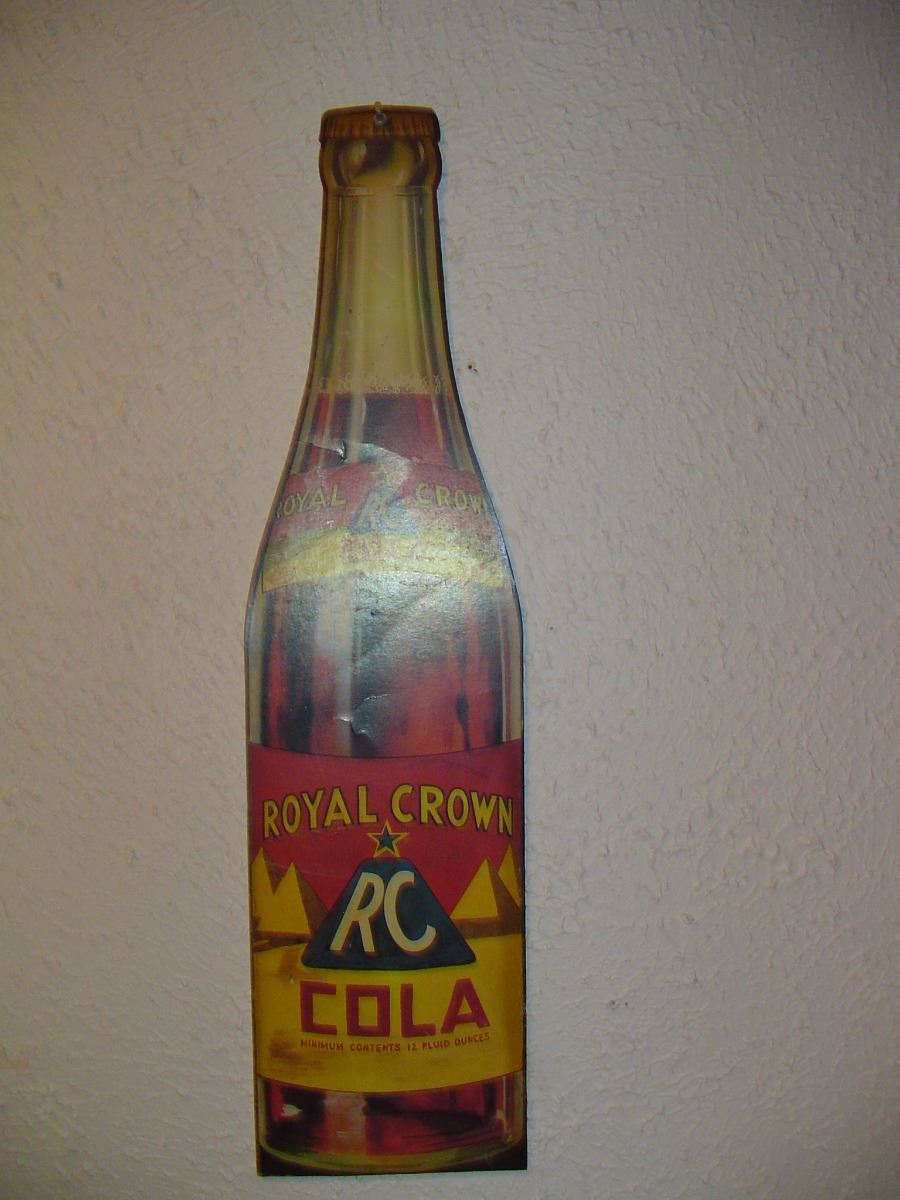 Cardboard RC Cola Die Cut Bottle Advertising Sign