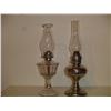 Image 1 : 2 Old Coal-Oil Lamps Glass And Nickel