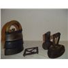 Image 1 : Taylor And Forbes Sad Iron Set and 2 Cast Irons w/Trivet