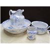 Image 1 : 4pc Pitcher + Basin Set - Delft