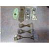 Image 1 : Set of 3 Glass Doorknobs + Assorted Back Plates