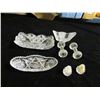 Image 1 : Cut Glass Pieces - Salt & Pepper , Napkin Holder & Dishes