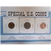 Image 1 : Special U.S. Coins - 1915 Lincoln "wheat" cent, Indian Head Buffalo Five Cents, 1943 Steel Cent (mag