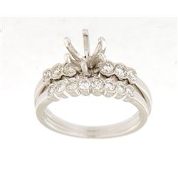 14K White Gold 0.64CTW Ladies Diamond Ring - REF-108H8W