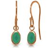 Image 1 : Genuine 1 ctw Emerald Earrings Jewelry 14KT Rose Gold - REF-19T3A