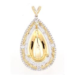 14K TwoTone Gold 0.39CTW SemiMount Slider w/Chain - REF-105M3F