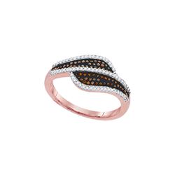 0.33 CTW Red Colored Diamond Bypass Band 10K Rose Gold