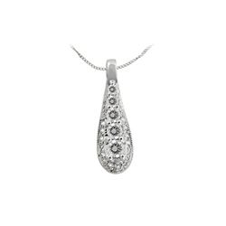 0.5 CTW 14K White Gold Ladies Slider with Chain - REF-69N2A