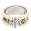 Image 1 : 14K Two Tone Gold 0.12CTW Diamond Fashion Ring - REF-77Y7X