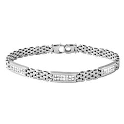 14K White Gold 1.05CTW Diamond Bracelet - REF-131R8K