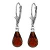 Image 1 : Genuine 4.6 ctw Garnet & Diamond Earrings Jewelry 14KT White Gold - REF-30P2H