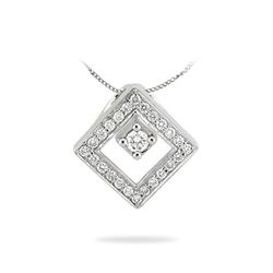 0.25 CTW 14K White Gold Ladies Slider with Chain - REF-41H4W