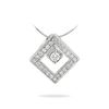 Image 1 : 0.25 CTW 14K White Gold Ladies Slider with Chain - REF-41H4W