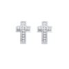 Image 1 : 0.1 CTW Natural Diamond Cross Earrings 10K White Gold