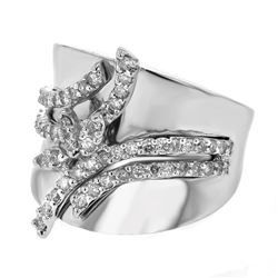 14K White Gold 0.66CTW Diamond Fashion Ring - REF-171Y4X