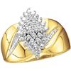 Image 1 : 0.12 CTW Natural Diamond Cluster Ring 10K Yellow Gold