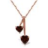 Image 1 : Genuine 1.40 ctw Garnet Necklace Jewelry 14KT Rose Gold - REF-23Y8F