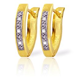 Genuine 0.04 ctw Diamond Anniversary Earrings Jewelry 14KT Yellow Gold - REF-38H2X