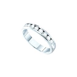 0.75 CTW Natural Diamond Channel-set 4mm Anniversary Band 14K White Gold