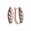 Image 1 : 0.33 CTW Red Colored Diamond Hoop Luxury Earrings 10K Rose Gold