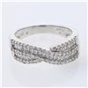 Image 1 : Round and Princess-cut Diamond Band in 14K White Gold - REF-125N3A