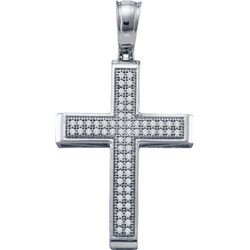 0.2 CTW Natural Diamond Cross Faith Pendant 10K White Gold