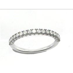 14K White Gold 0.43CTW Diamond Band Ring - REF-28F3M