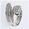 Image 1 : Bypass Diamond Ring Pave-set w/ Topaz in 14K White Gold - REF-120F7M