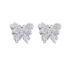 14K White Gold 0.77CTW Diamond Earring - REF-69H4W