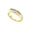 Image 1 : 0.25 CTW Mens Natural Channel-Set Diamond Anniversary Band 10K Multi-Tone Gold