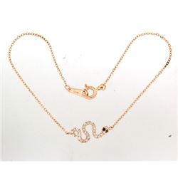 18K Rose Gold 0.23CTW Diamond Chain Bracelet - REF-36M6F