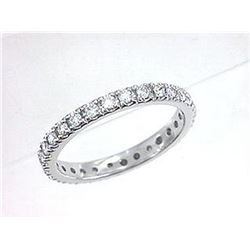 18K White Gold 0.63CTW Diamond Band Ring - REF-83W9H
