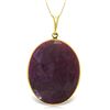 Image 1 : Genuine 19.5 ctw Ruby Necklace Jewelry 14KT Yellow Gold - REF-69W2Y