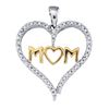 Image 1 : 0.07 CTW Natural Diamond Mom Mother Heart Pendant 10K Multi-Tone Gold