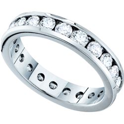 1.50 CTW Natural Diamond Bridal Anniversary Eternity Band 14K White Gold