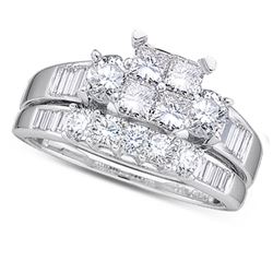 0.91 CTW Princess Natural Diamond Bridal Engagement Ring 10K White Gold